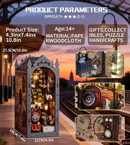 Spilay Book Nook Kit for Adults, Fantastic Miniature House Building Kit - color: Fantasy Train Platform