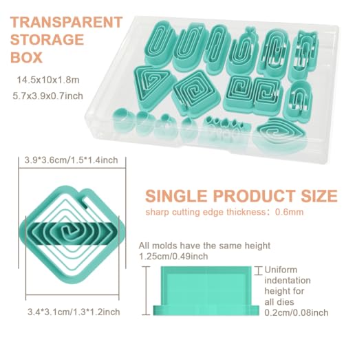 16Pcs Paperclip Polymer Clay Cutters Maze Clay Earrings Cutters Polymer Jewelry Cutter for Earrings Making Party Festival DIY Supplies - color: Paperclip