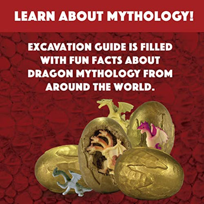 MindWare Dig It Up! Discoveries Dragon Eggs Dig Kit - Includes 12 Dragon Eggs with Toys Inside, Chisel Tools, Instruction Sheets & Excavation Guidebook