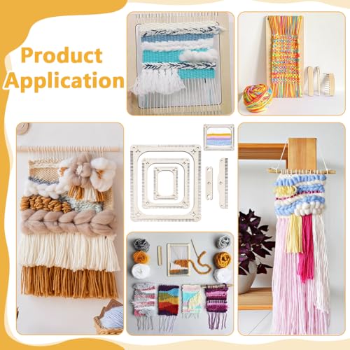 NBEADS 5 Pcs Weaving Loom Kit, Rectangle Weaving Loom Kit with Weaving Comb and Weaving Tools Wooden Multi-Craft Weaving Loom for Beginners and Weaving Enthusiasts