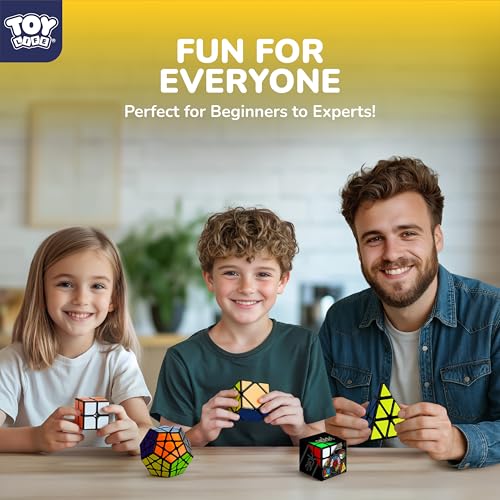 STEAM Life Speed Cube Set 5 Pack Magic Cube | Includes Speed Cubes 3x3, 2x2 Speed Cube, Pyramid Cube, Megaminx Cube Puzzle Cube Bundle for Kids & Adults - color: 5 Pack Cubes
