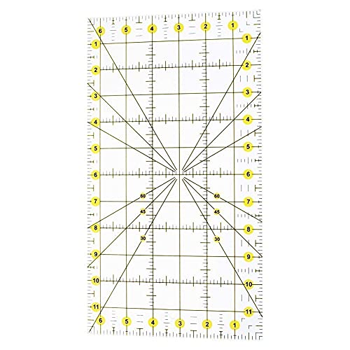 Acrylic Quilting Ruler 6.5" x 12" Fabric Cutting Ruler for Sewing Crafts