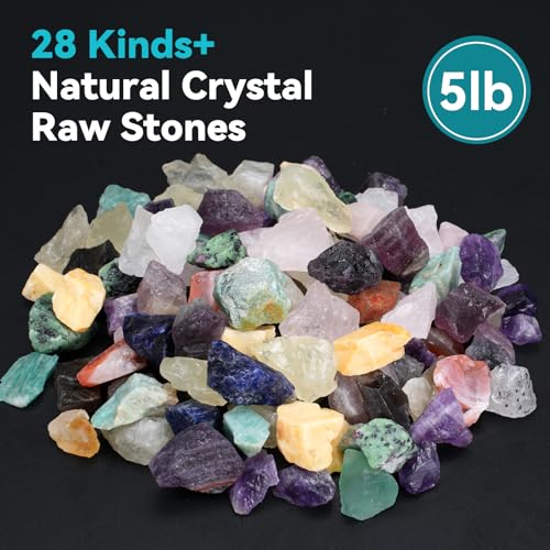 5 lbs Rocks for Tumbling, 0.5-1 Inch Crystals and Healing Stones, Raw Gemstones for Polishing Wicca & Reiki Crystal Healing, Rough Rock for Collection, Decoration - size: 0.5-1 Inch, 5 Pound