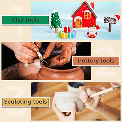 JETMORE 35 Pcs Clay Sculpting Tool Kit, Clay Cutters, Pottery Tools for DIY - color: 35 Pack