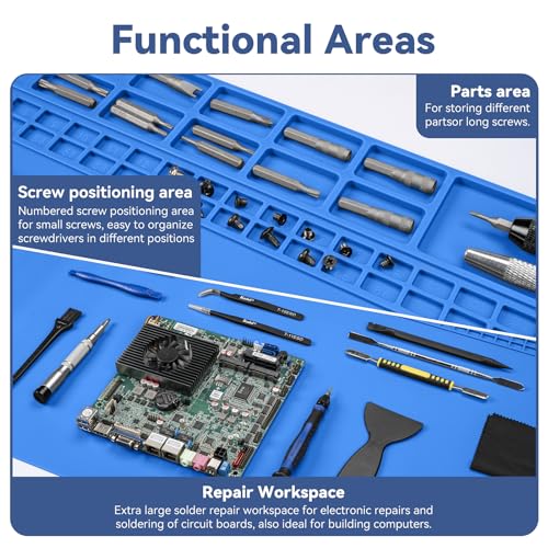 Kaisi Extra Large Soldering Mat, 932°F Heat Resistant Silicone Solder Mat - color: Blue, size: 27.6'' x 15.7''