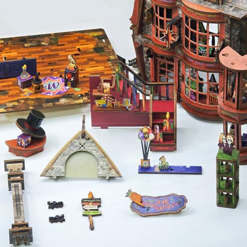 Book Nook Kit DIY Miniature House 3D Wooden Puzzle - Magic Wonder House - color: Magic Wonder House