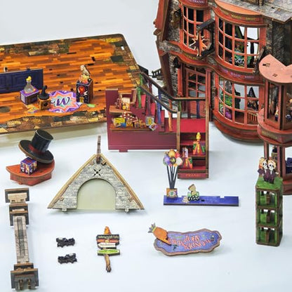 Book Nook Kit DIY Miniature House 3D Wooden Puzzle - Magic Wonder House - color: Magic Wonder House