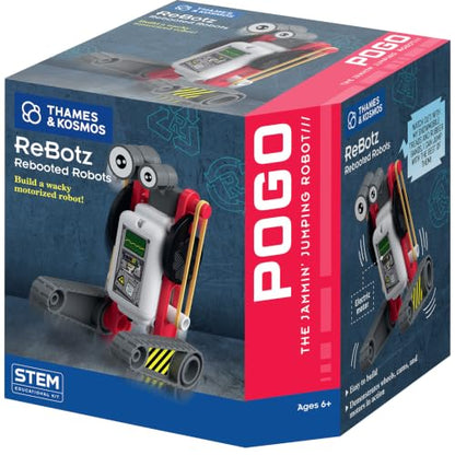 Thames & Kosmos ReBotz: Pogo – The Jammin’ Jumping Robot | Build a Wacky Motorized Robot! | Collect All 4 | Combine to Make New Robotic Creations | Great Stocking Stuffer, Easter Basket Goodie - style: Pogo - The Jammin' Jumping Robot