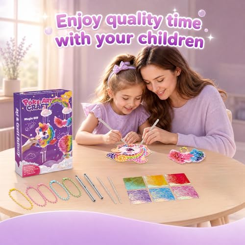 Juloviy Poke-in Art, DIY Poke Art Craft Kit for Kids Ages 6+, Fabric Poking Set with Wind Chime Decorations, Mess-Free Creative Toy for Children