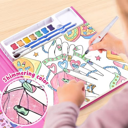 JoyCat Paint with Water Coloring Books for Toddlers (Makeup & Manicures) - style: Makeup & Manicures