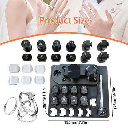 15PCS Spoon Ring Bender Tool Kit,Jewelry Ring Making Set for Soft Metals - size: 15pcs