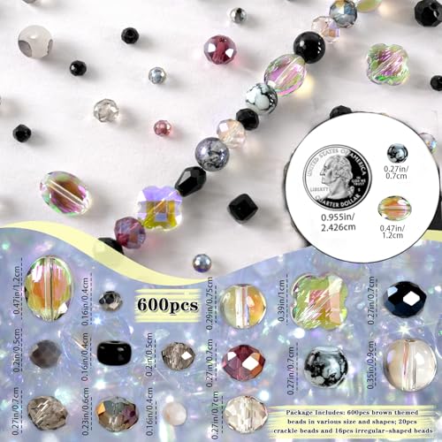 Black Glass Beads Bulk for Jewelry Making, Suncatchers, Crafts - color: Black, size: 636pcs
