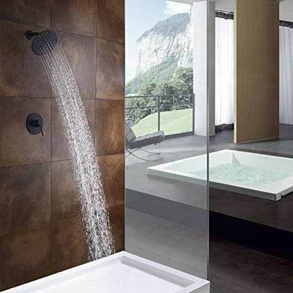 sumerain Black Shower Faucet, Matte Black Shower Fixtures Shower Mixer, Rough-in Valve Included - color: Matte Black, size: Solid Brass Valve