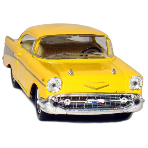 KiNSMART 1957 Chevy Bel Air Coupe 1:40 Scale 5" Die Cast Metal Classic Toy Car (4Set) - color: 4set