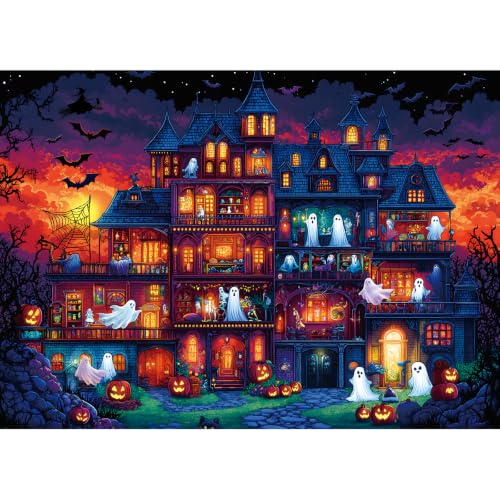 Blueforest Halloween Haunted Mansion Puzzles for Adults 1000 Pieces - color: Halloween Haunted Mansion
