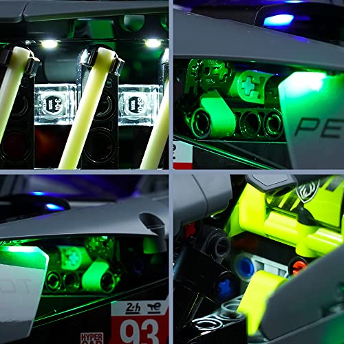 Light Compatible with Lego Peugeot 9X8 24H Le Mans Hybrid Hypercar - style: Classic Version Light
