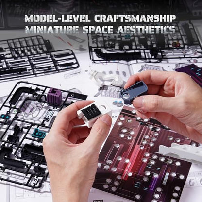 ROKR 3D Puzzles Building Toy Sets Marble Run Model Kits for Adults, 140pcs Brain Teaser STEM Kit for Adult, DIY Hobbies for Men Women,cx (Parallel World MR02S)