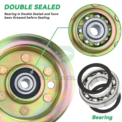 532196106 Idler Pulley with 532177968 Pulley for YTH22V46 Mowers - size: 1x196106+1x177968