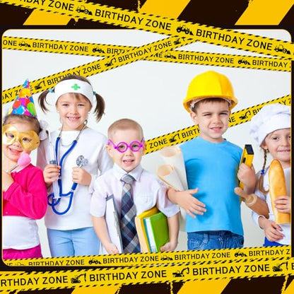 Nuanchu 2 Rolls 3''x98 Ft Birthday Zone Construction Party Tape Decoration - style: Birthday Zone