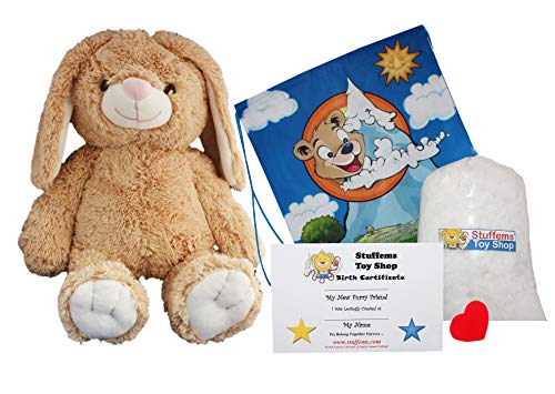 Make Your Own Stuffed Animal 16" "Flopsy The Bunny - No Sew - Kit with Cute Backpack!