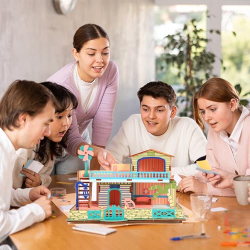 3D Wooden Puzzle,57Pcs House Model for Teens & Kids 8+,Simple Packaging