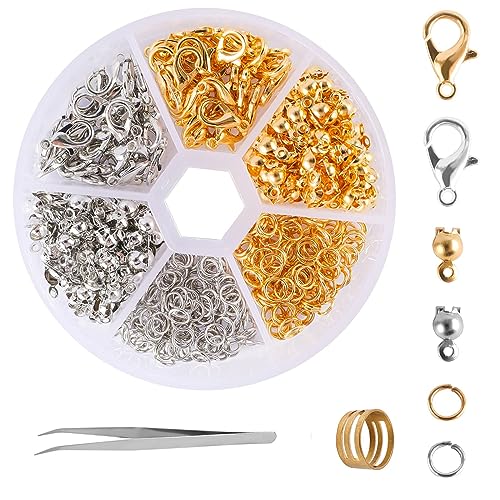 462 Pcs Lobster Claw Clasps with Jump Ring Opener and Tweezer
