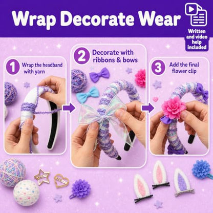 Wrap & Wear DIY Yarn Headband Making Kit, 7 Year Old Girl Birthday Gifts - style: Yarn Headbands