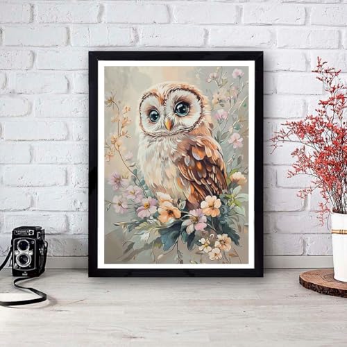 Diamond Art Kits for Adults - Owl Flower Diamond Painting Kits 12X16 inch - color: Owl Flower