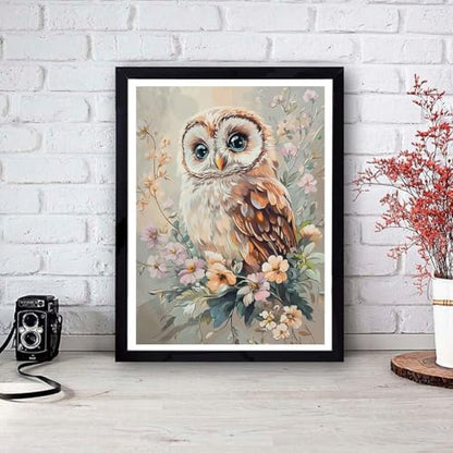 Diamond Art Kits for Adults - Owl Flower Diamond Painting Kits 12X16 inch - color: Owl Flower