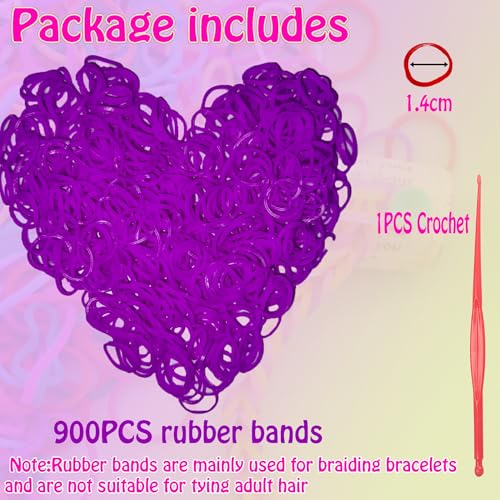Loom Rubber Band Refill, Lilac Colour 900 Pcs. - color: Lilac Colour