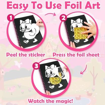 FUNNYB&G Foil Art Craft Kit for Kids, Sparkly Birthday Gift Toy for Girls - style: Birds