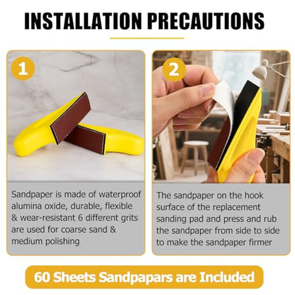 Micro Finger Sander for Crafts 2 Pack with 60 PCS 3.5 x 1 Inch Sandpaper 80 120 180 240 400 600 Grit Mini Gator Sanding for Crafts DIY Wood Finishing Tight Narrow Space Detail Polishing - color: 2 Pack Sander + 60 Sheets Sandpaper (Red)