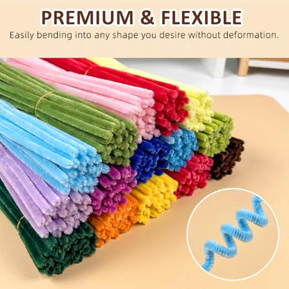 3050 Pcs Pipe Cleaner Flower Kit, Complete DIY Flower Bouquet Making Kit, - color: Colour3000