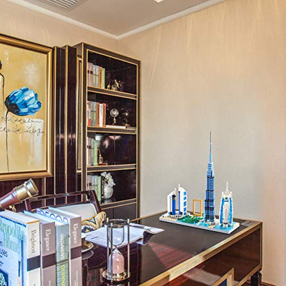 Architecture Dubai Skyline Collectible Model Building Kit Micro Blocks Sets for Adults Present Model Kit 2545 Pieces
