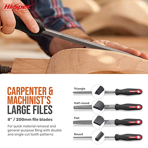 Hi-Spec Metal Hand & Needle File Tool Kit Half-Round Round & Triangle Files - size: 17 pieces