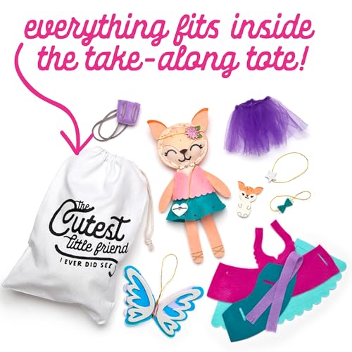 Craft-tastic – Make a Fox Friend Craft Kit – Learn to Make 1 Easy-to-Sew Stuffie with Clothes & Accessories - style: Make a Fox Friend Craft Kit