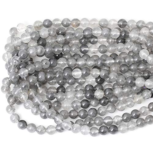 45PCS 8mm Natural Cloud Crystal Gemstone Round Loose Beads Crystal Energy Stone Healing Power for Jewelry Making 1 Strand 15" - color: Cloud Crystal, size: 8mm