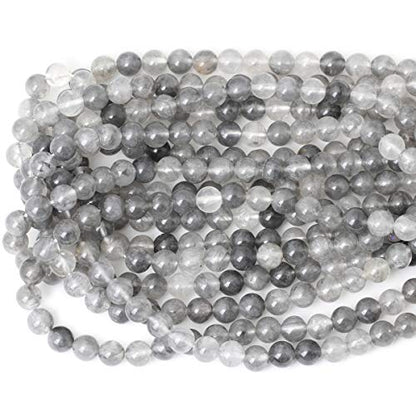 45PCS 8mm Natural Cloud Crystal Gemstone Round Loose Beads Crystal Energy Stone Healing Power for Jewelry Making 1 Strand 15" - color: Cloud Crystal, size: 8mm