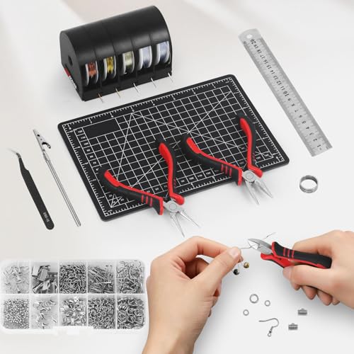 Jewelry Pliers Making Tools Set, Mini Jeweler Pliers for Adults with Beading Wire Kit, Bracelet Helper, Craft Earring Accessories for Jewelry Making Supplies DIY Hobby Repair - style: 8 mini pliers