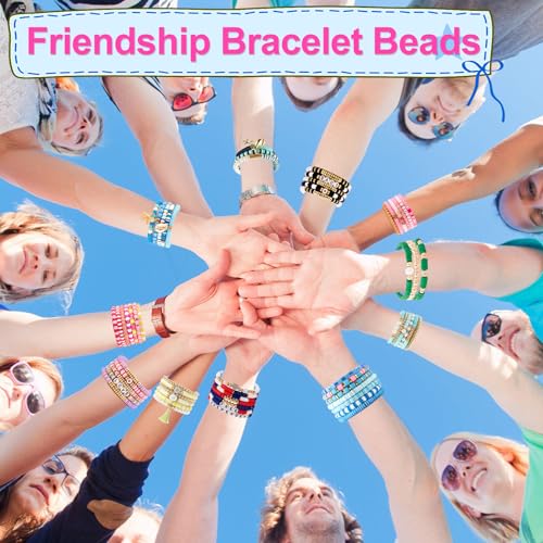 JMUQ 28 Strands Clay Beads Bracelet Making Kit, 28 Colors Friendship Preppy Flat Polymer Clay Heishi Beads for Bracelets Jewelry Making Kit, DIY Arts and Crafts Gifts - color: 28 Colors-4000PCS