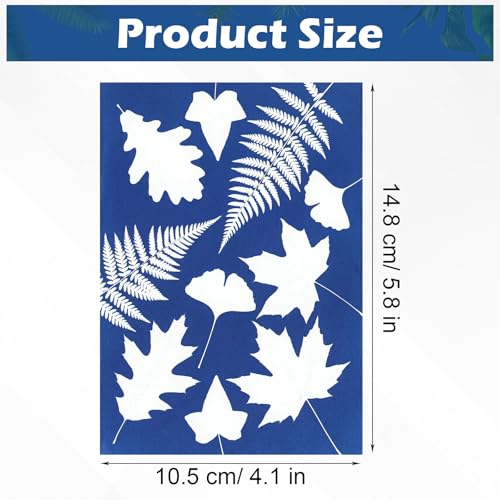 Sun Print Cyanotype Paper Kit, 50 Sheets A6 Cyanotype Papers with 1 Sheet Acrylic Panel, High Sensitive Nature Solar Activated Sun Printing Art Supplies for Arts Crafts DIY Project