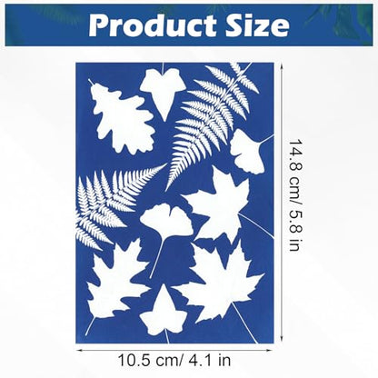 Sun Print Cyanotype Paper Kit, 50 Sheets A6 Cyanotype Papers with 1 Sheet Acrylic Panel, High Sensitive Nature Solar Activated Sun Printing Art Supplies for Arts Crafts DIY Project