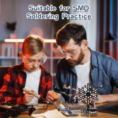 Voice Control Spectrum Light Soldering Kit, PEMENOL DIY LED Light Electronic Kit, Music Reactive & Static Modes, Interactive STEM Electronics Project for School Class Learning Home Decor