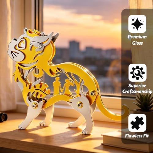 Orange Dream Cat Stainless Steel 3D Metal Puzzle Model Kit - color: C03-orange Dream Cat