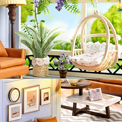 DIY Miniature Dollhouse Kit with Furniture Plus Dust Proof
