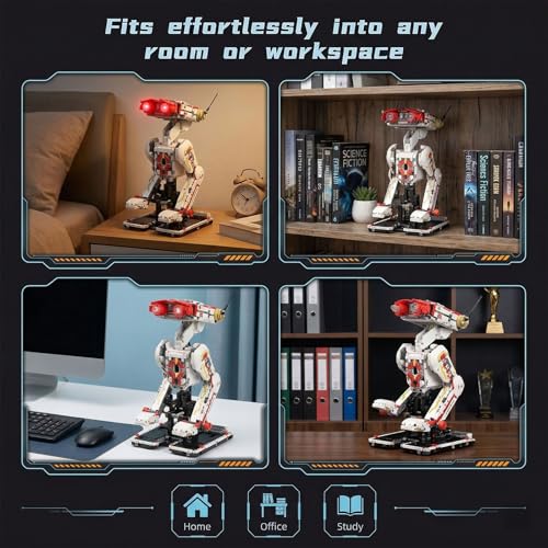 HJPLPXH Space Robot Dog Building Set with LED Light and Walking Design - style: Space Robot