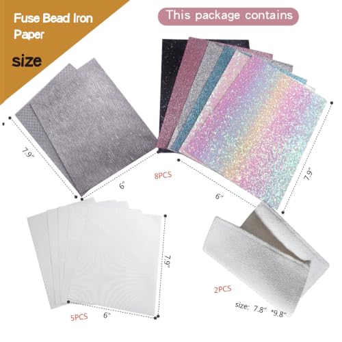 Fuse Bead Iron Paper Ironing Cloth Thick Texture Edge Binding Heat-Resistant Reusable Rainbow Gradient Fabric for Fuse Bead Towel Iron-On Transfer Craft Accessories Tool(Size:7.9"X6"A5) - size: Medium