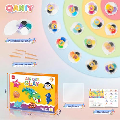 Air Dry Clay Kit for Kids, 14 Marine Animal Molding Set