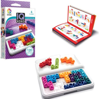 SmartGames IQ XOXO - Pocket Travel Puzzle Brain Teaser Game, Ages 6+ - style: IQ XOXO