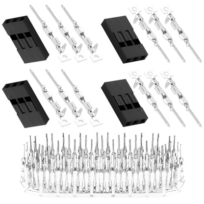 50 Sets / 200 Pieces for Dupont 2.54mm 3Pin Black Male Connector - size: 3-Pin Male, style: Black-Single Row